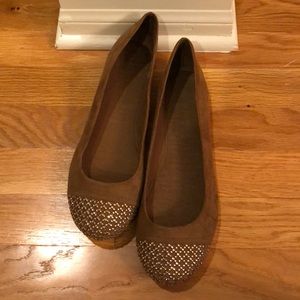 Cathy Jean Faux Brown Suede Flats Size 9